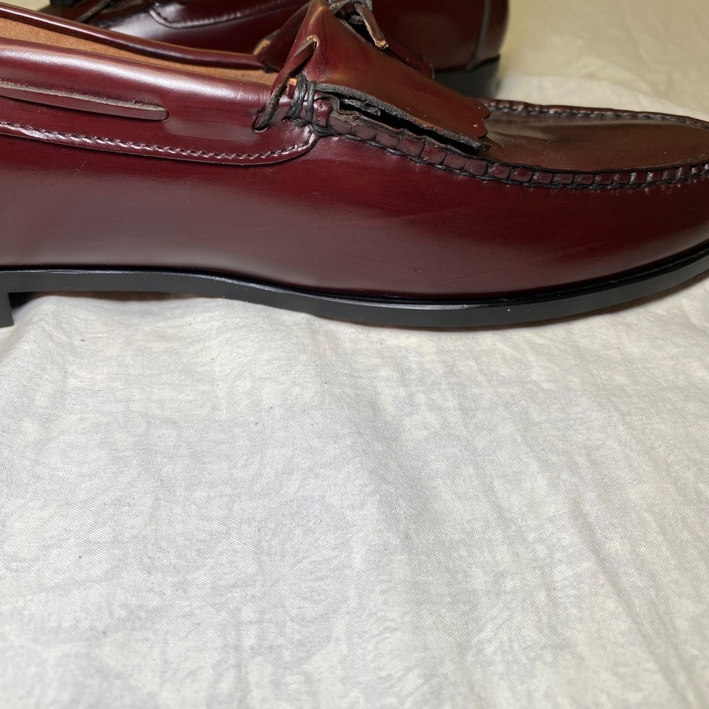 Stuart McGuire Tassel Loafers Mens 13 EEE Burgundy Leather Slip On Dress Shoes - Picture 15 of 16
